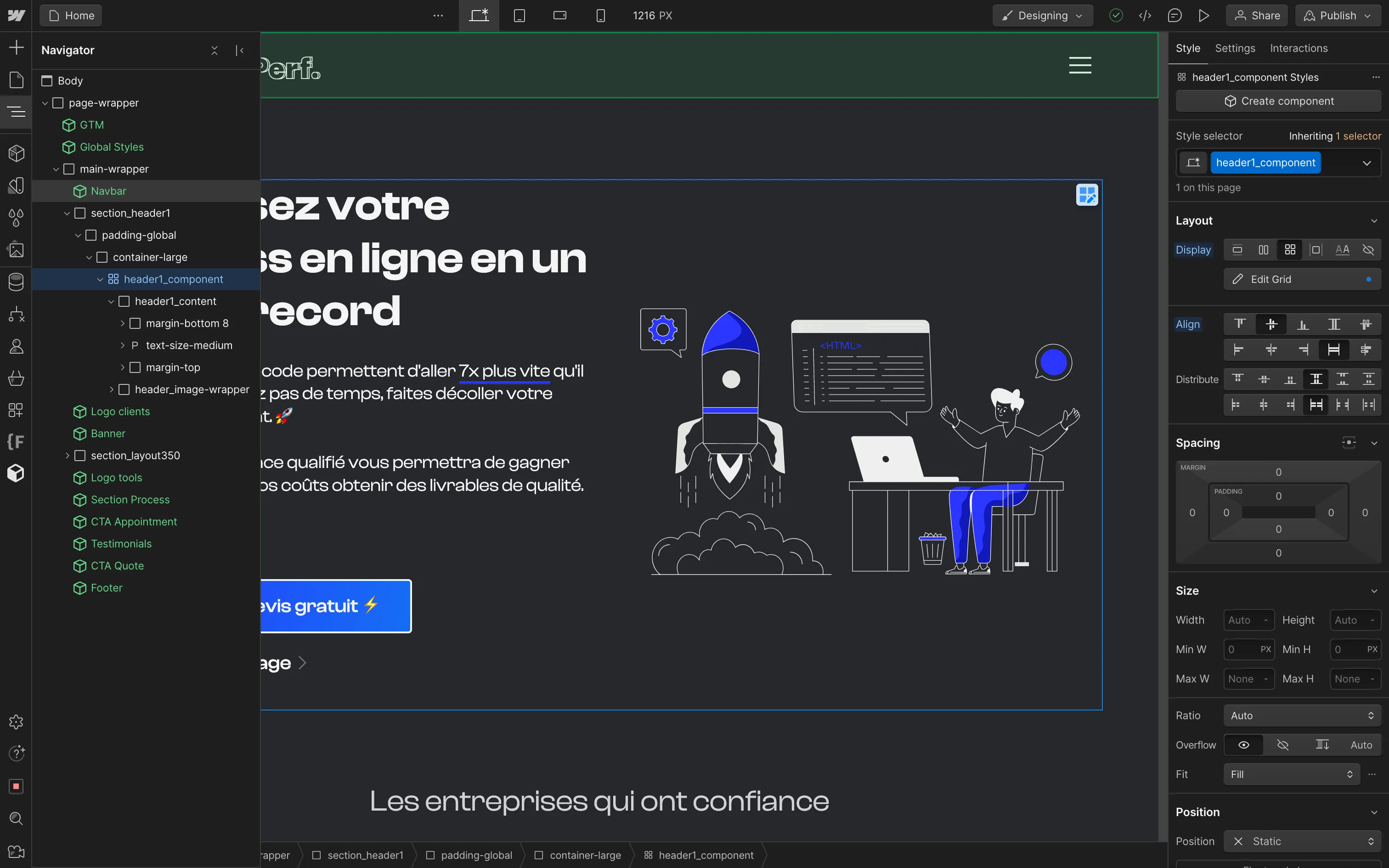 Webflow est un web builder puissant permettant de créer des sites professionnels sans coder. Il combine design visuel et fonctionnalités avancées pour donner vie à des sites dynamiques et interactifs.