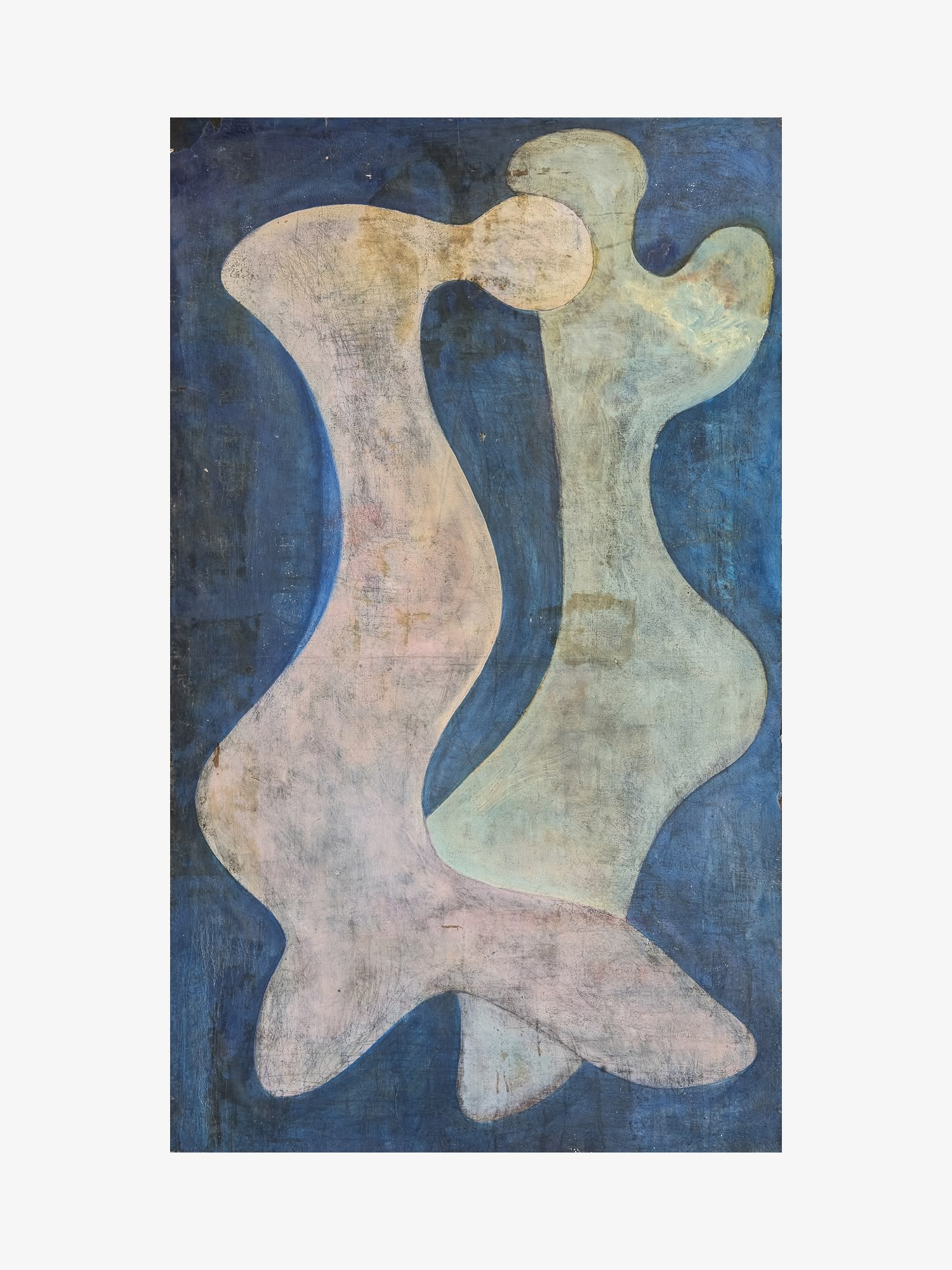 Couple peinture sur bois, 128 x 76 cm, 1962