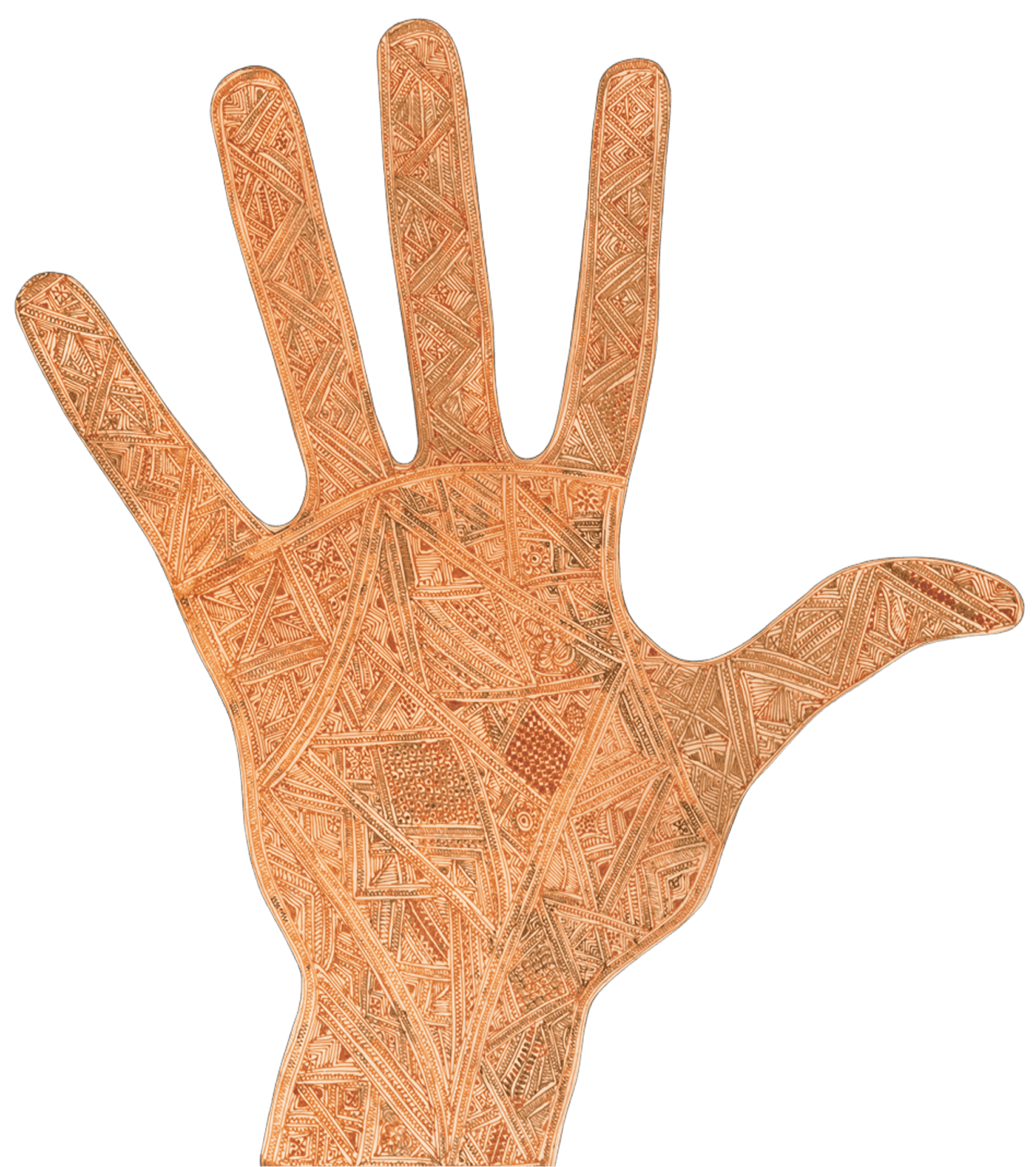 Main, henné sur peau, 152 x 125,  1980