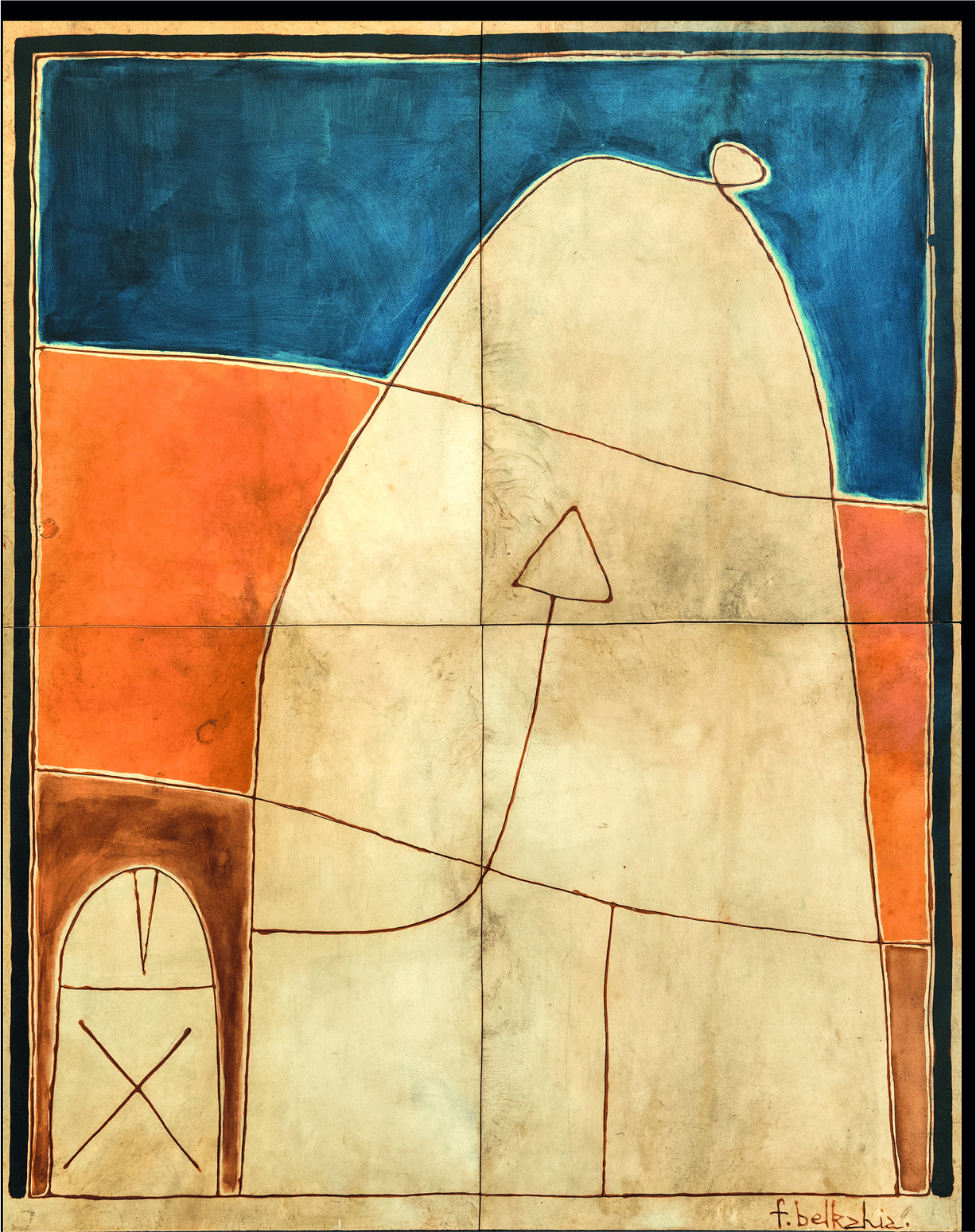 Procession teinture sur peau, 150 x 153, 1980