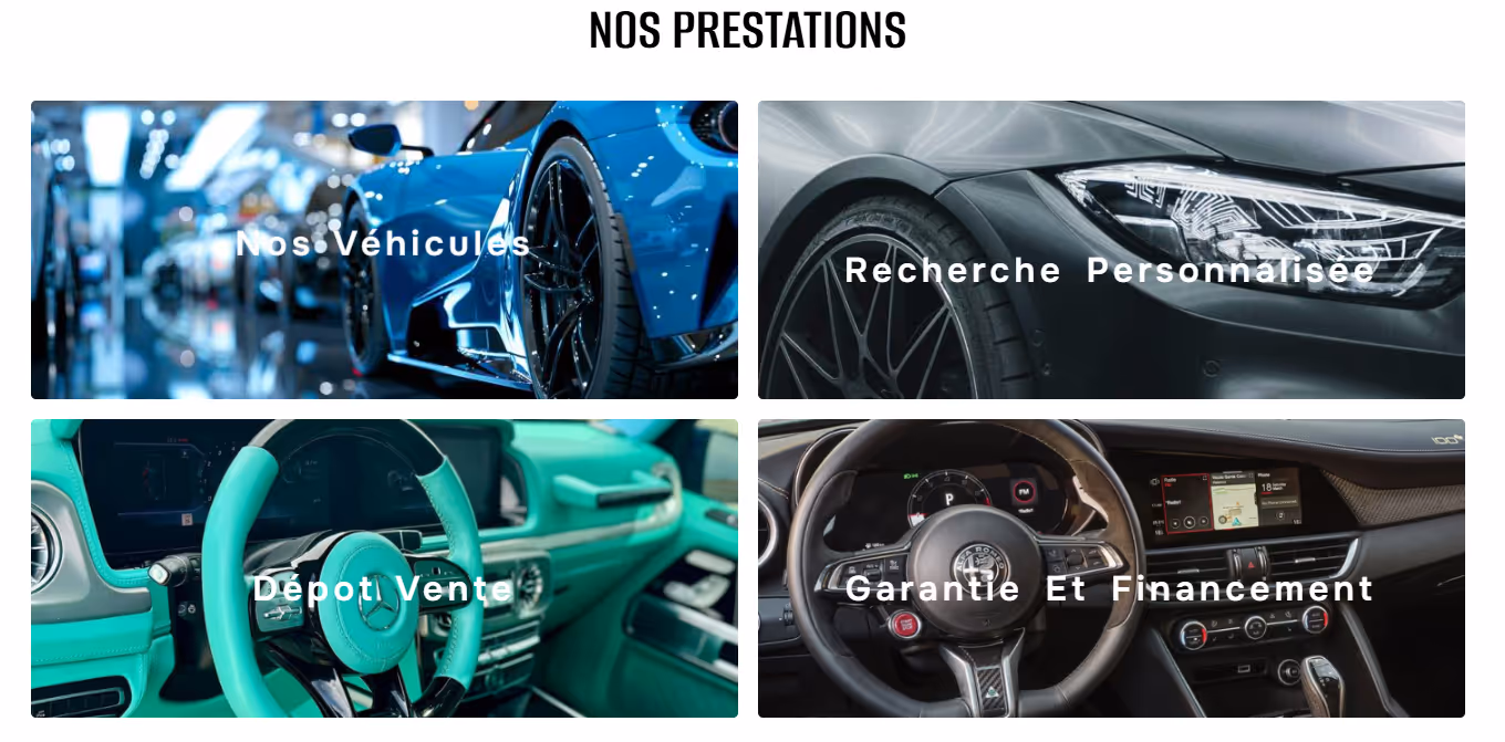 Page du site Royal Import