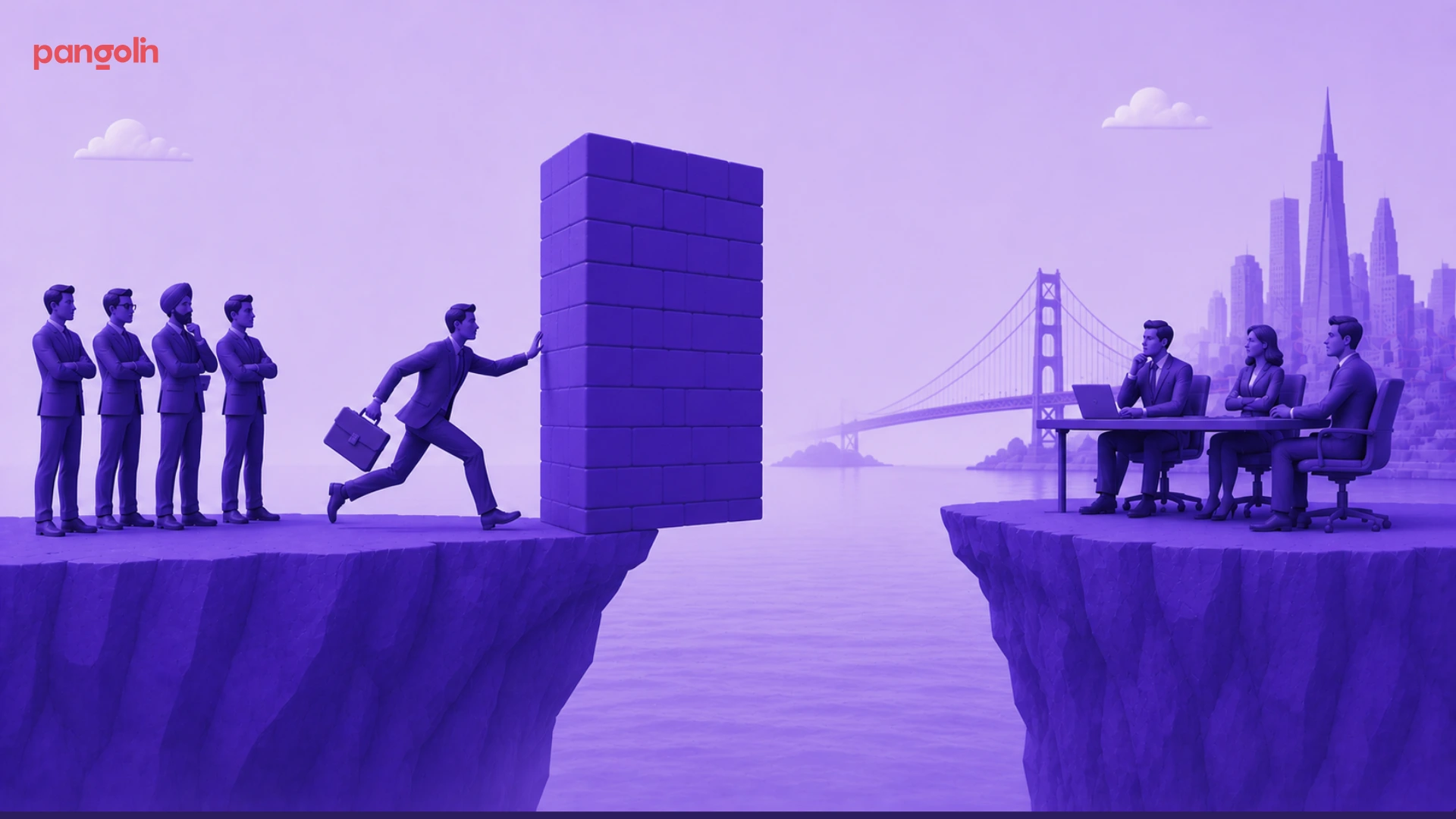 Illustration representing a trust-building framework for India-origin IT services companies selling to US buyers, highlighting credibility signals, proof of delivery, client references, market positioning, and trust architecture needed to overcome sales