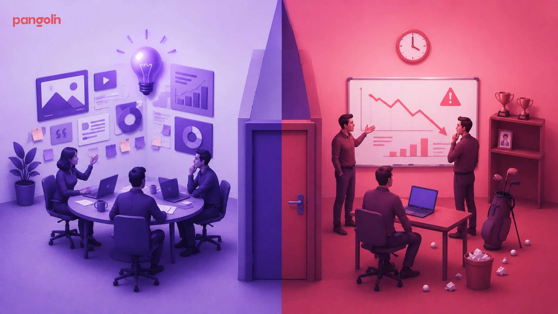 Professional illustration representing a B2B content strategy framework built around content architecture rather than publishing volume. The visual shows interconnected content assets aligned to the buyer journey, decision stages, and pipeline generation,