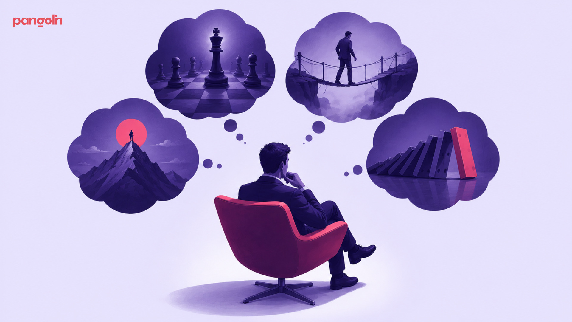 Illustration representing a B2B enterprise buyer persona framework focused on understanding buyer motivations, concerns, and decision-making. The visual highlights four interconnected persona components that help sales and marketing teams identify buyer 