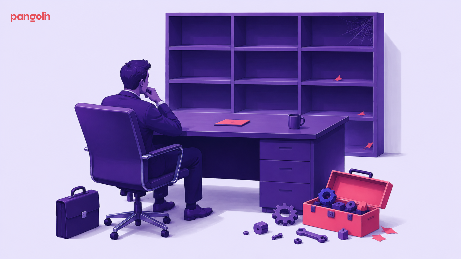 "The Sales Enablement Stack: How to Build B2B Sales Assets That Drive Enterprise Deals." A large number 4 introduces a four-part sales enablement framework on a purple background. The framework is presented as connected panels representing the core assets 
