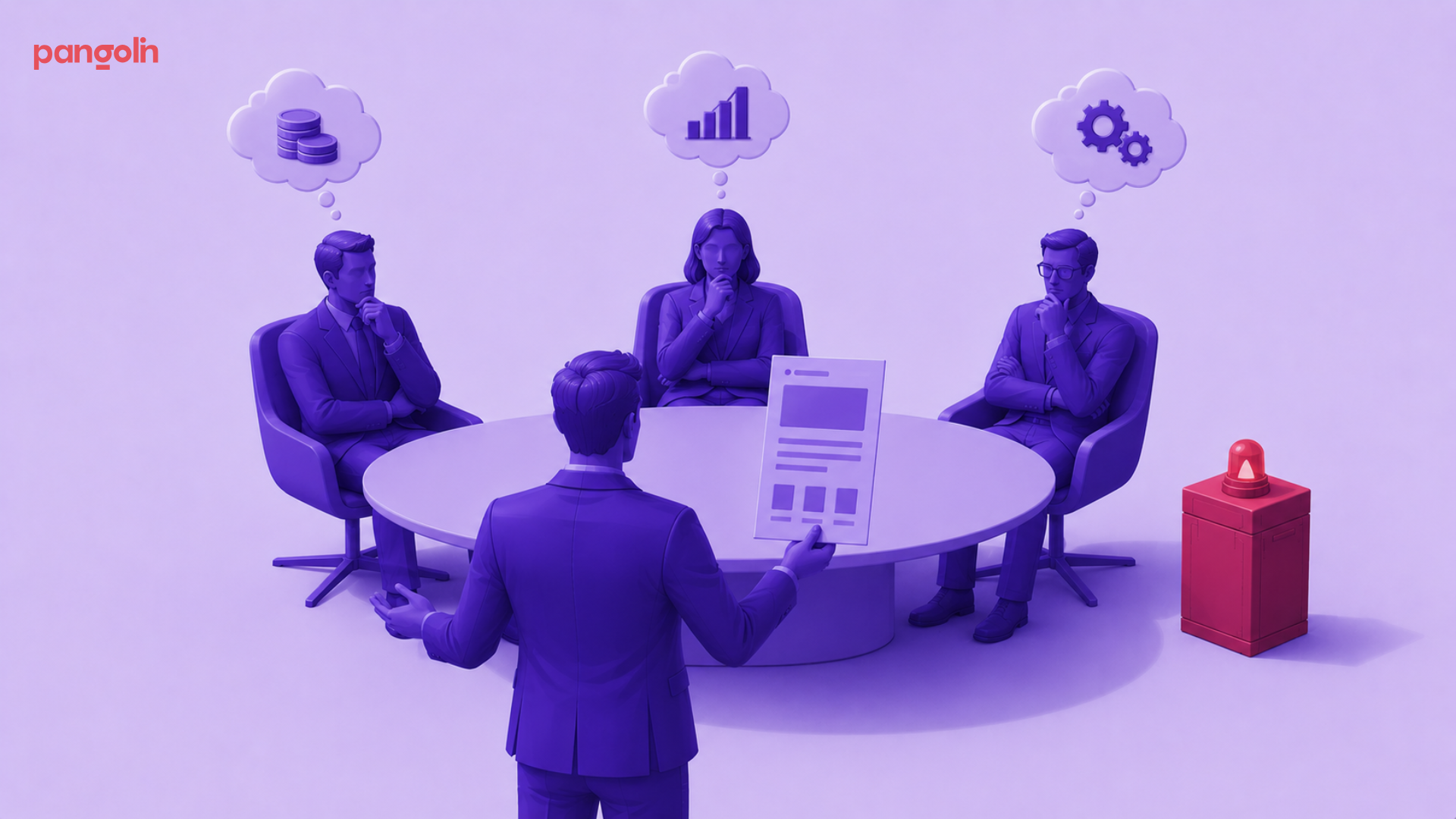Cover image for "One Flat Document Against Three Buyers: The Enterprise Battle Card Framework B2B Sales Teams Need." The graphic introduces a framework for designing enterprise battle cards that address the priorities of multiple stakeholders involved
