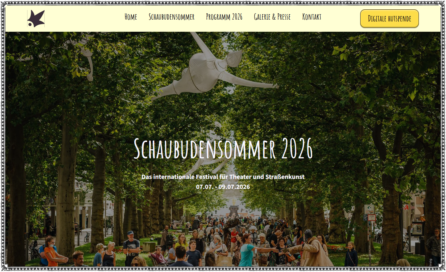Screenshot von der Website schaubudensommer.de