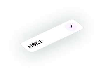 Computer dropdown menu displaying "HSK1" with a checkmark symbol.