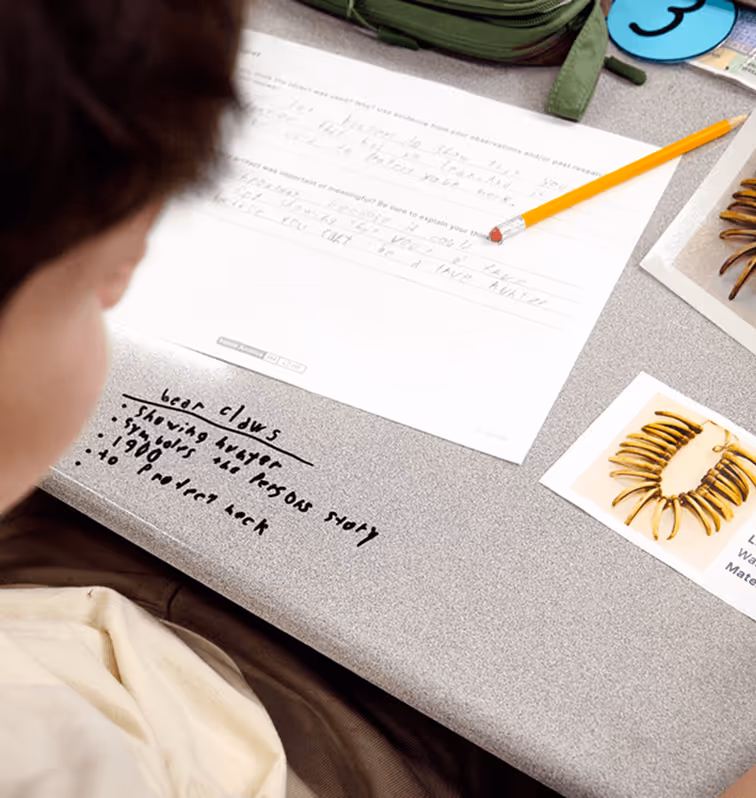 kid looking at study material
