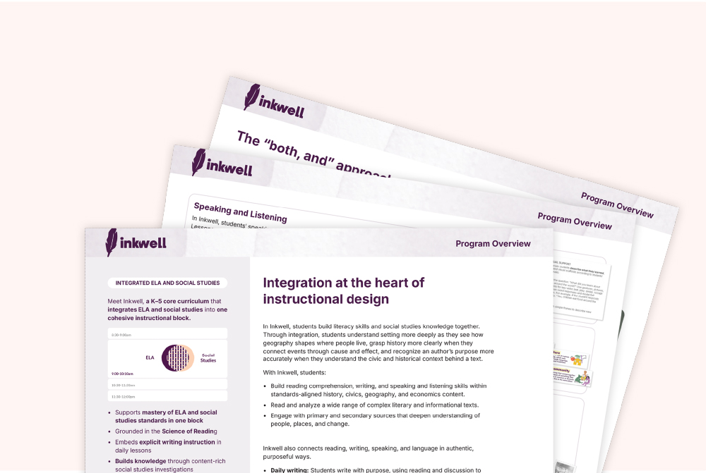 Image of pages from inkwell program overview document