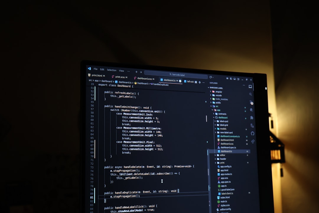 Computer screen displaying lines of code