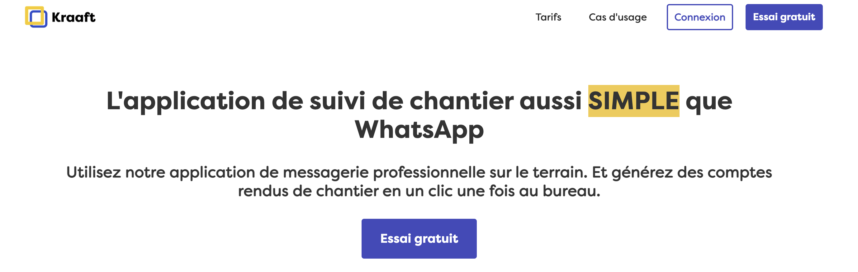 kraaft application suivi chantier