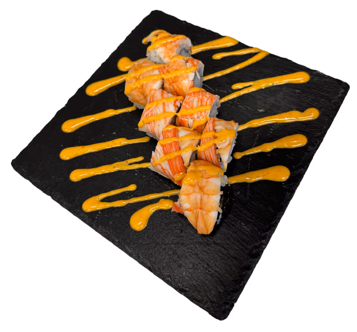 Fiery Shrimp Roll on a plate 