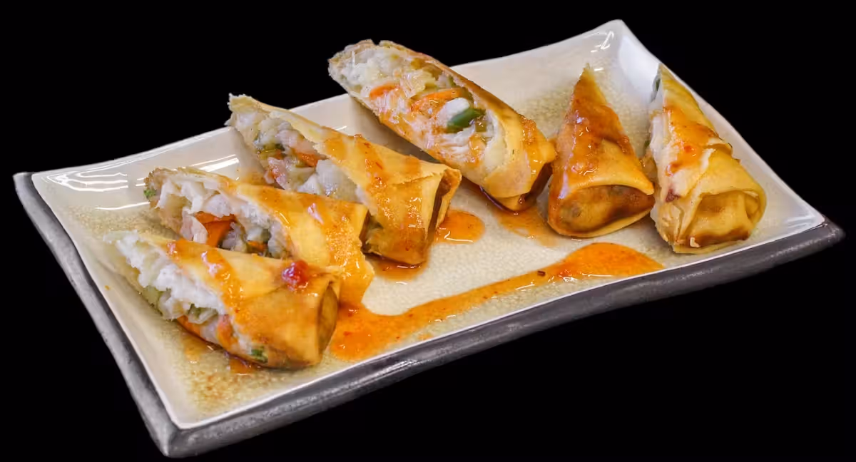 spring rolls served on a plate