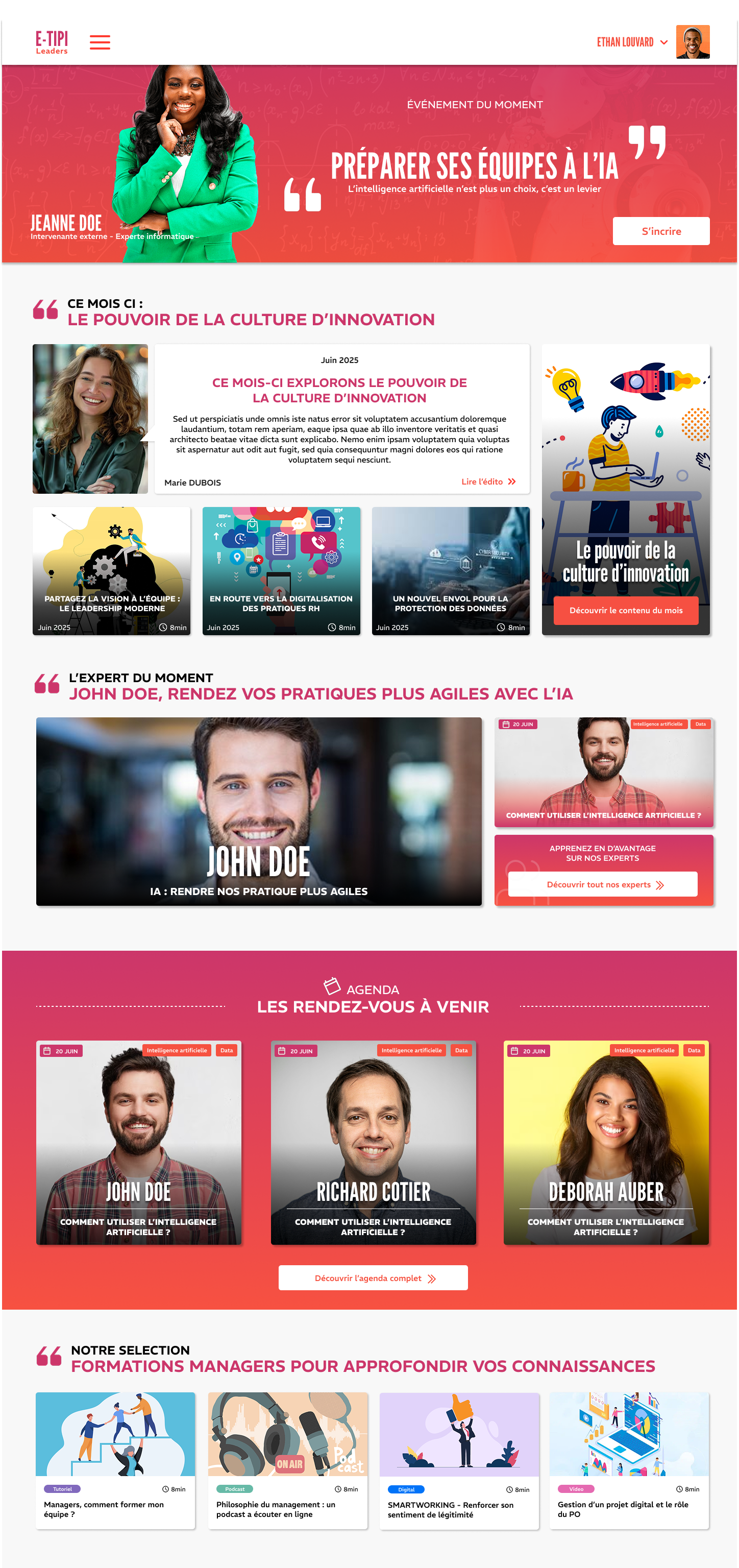 Home Page Plateforme E-TIPI LEADERS