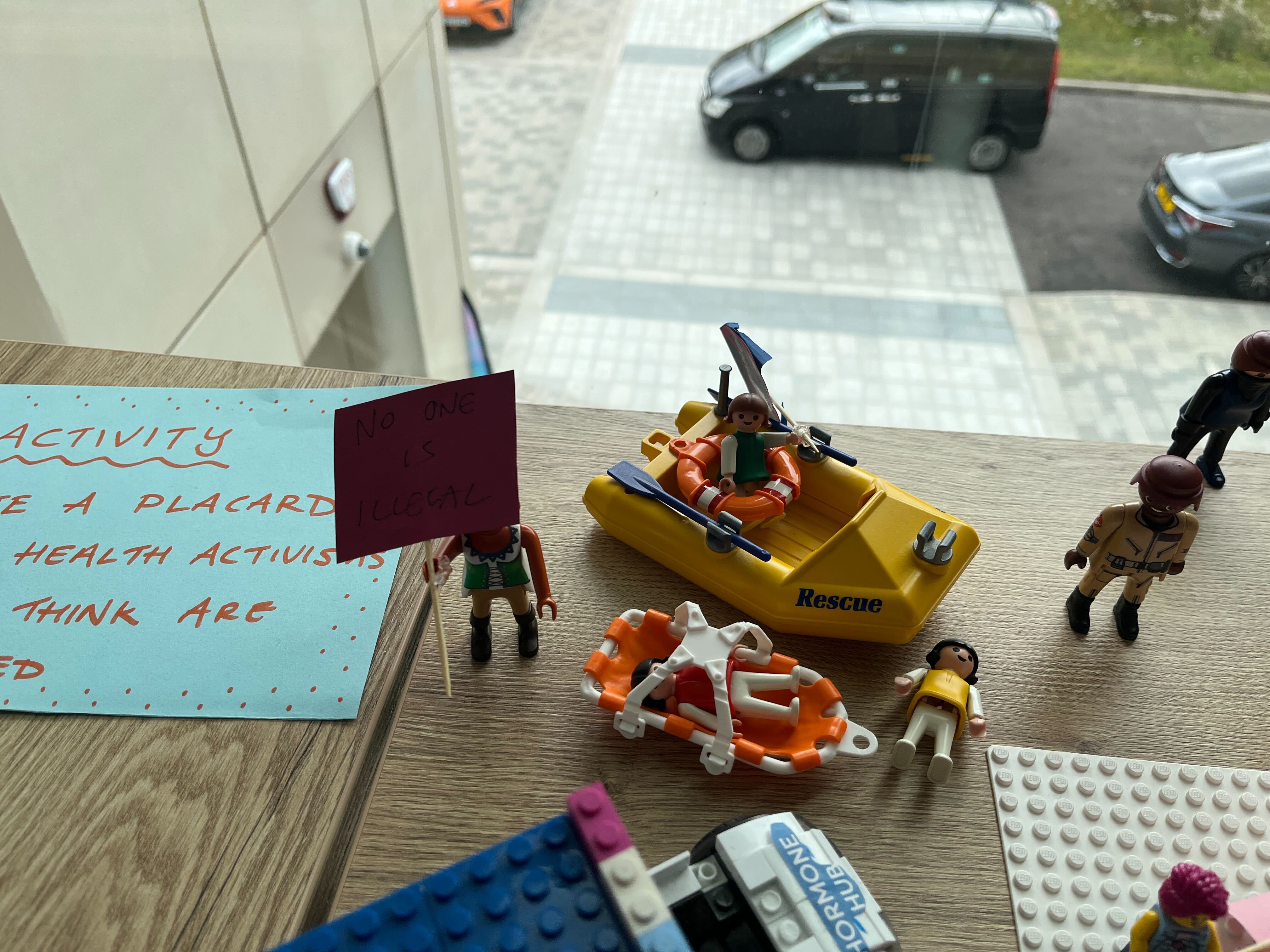 This is an image of lego being used as part of a workshop activity