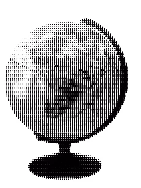 dotted celestial globe in the background