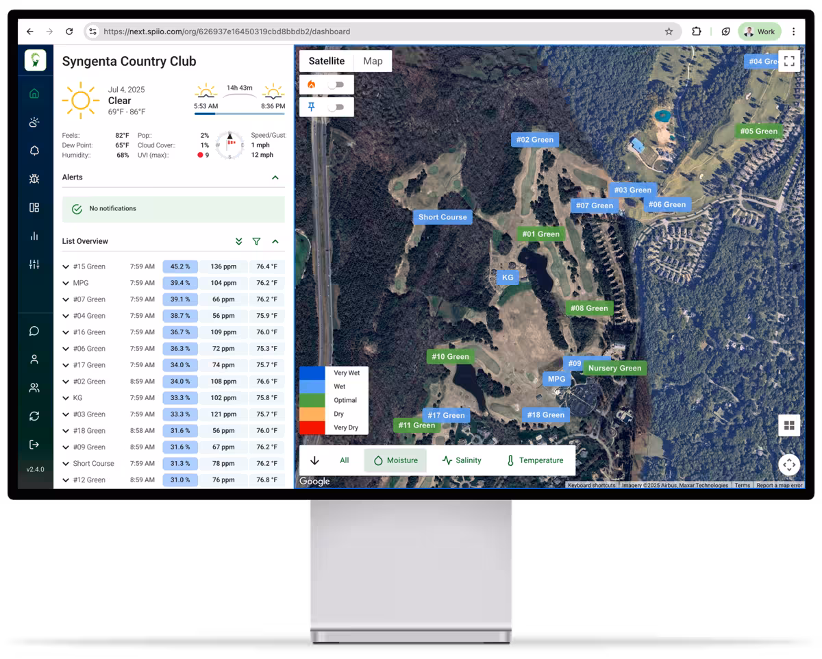 Pro web dashboard screenshot with map