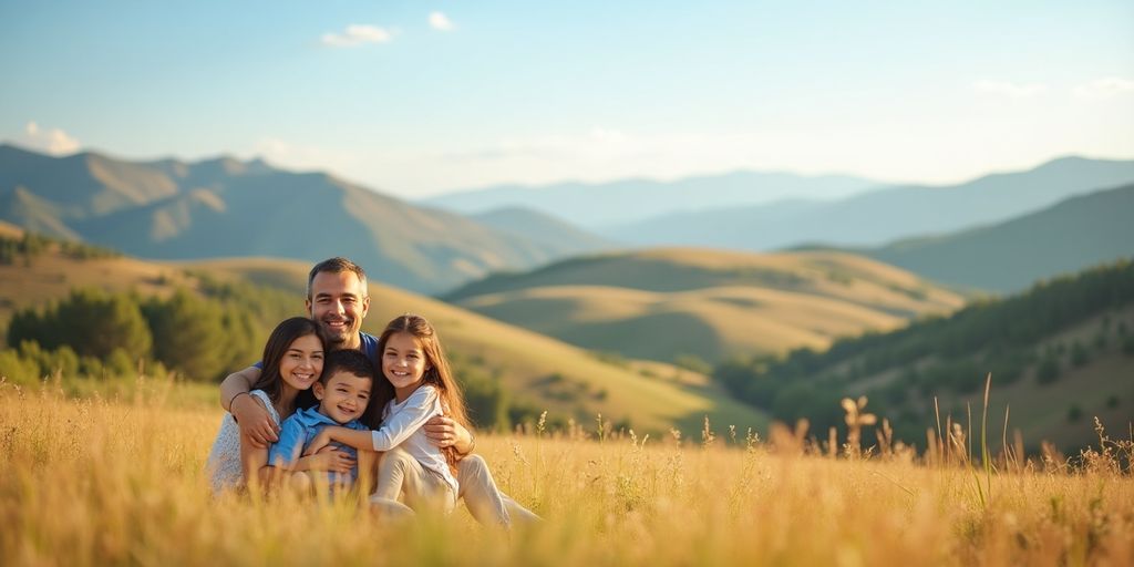 Family enjoying time together in Colorado's beautiful scenery.