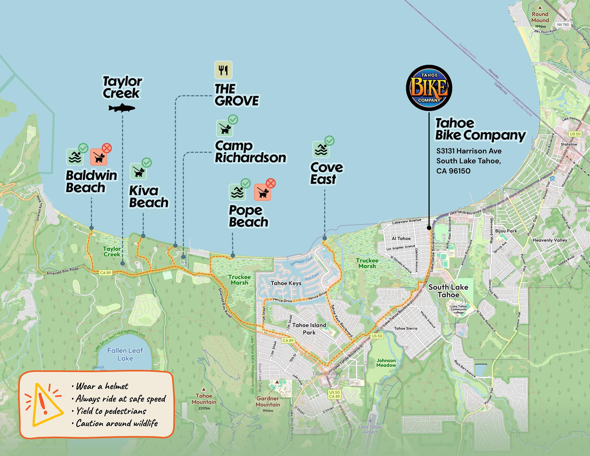 Tahoe Bike trail Map