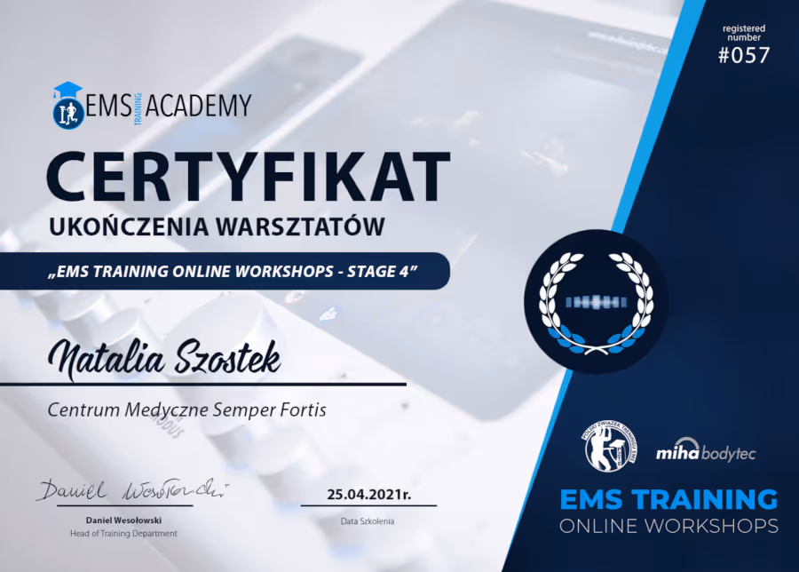 Natalia Szostek certyfikat 4