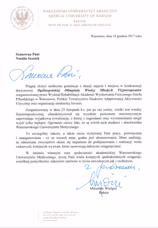 Natalia Szostek certyfikat 1