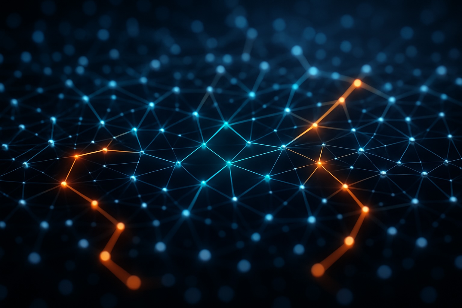 Stylized digital network visualization with glowing blue and orange nodes, representing connections and trust signals across the market. Overlaid text reads “Track who matters. Follow their moves. Make smarter bets.”