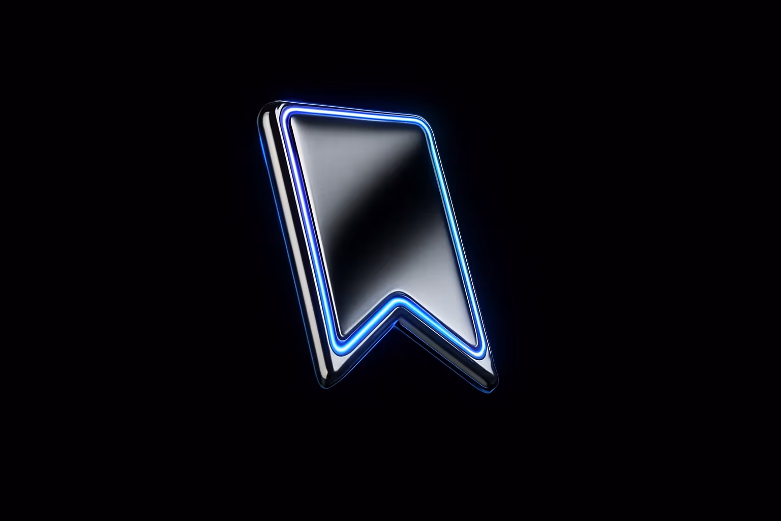 Glowing blue bookmark icon symbolizing the ability to save and share personalized views and insights within Accreditex’s Trust Network platform.