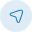 Blue paper airplane icon on a white circular background.