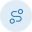 Blue circle with three interconnected dots representing a network or connection.
