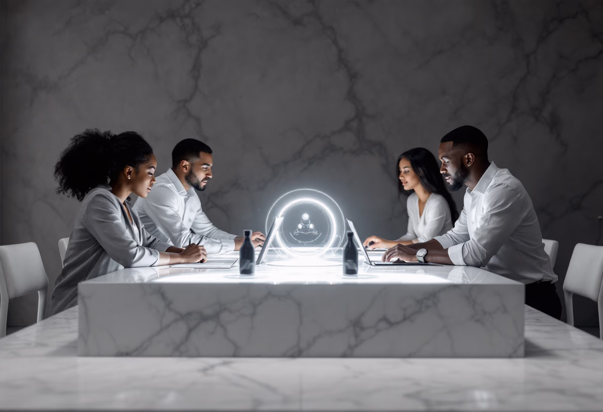 image of a digital brainstorming session for an ai marketing tech company