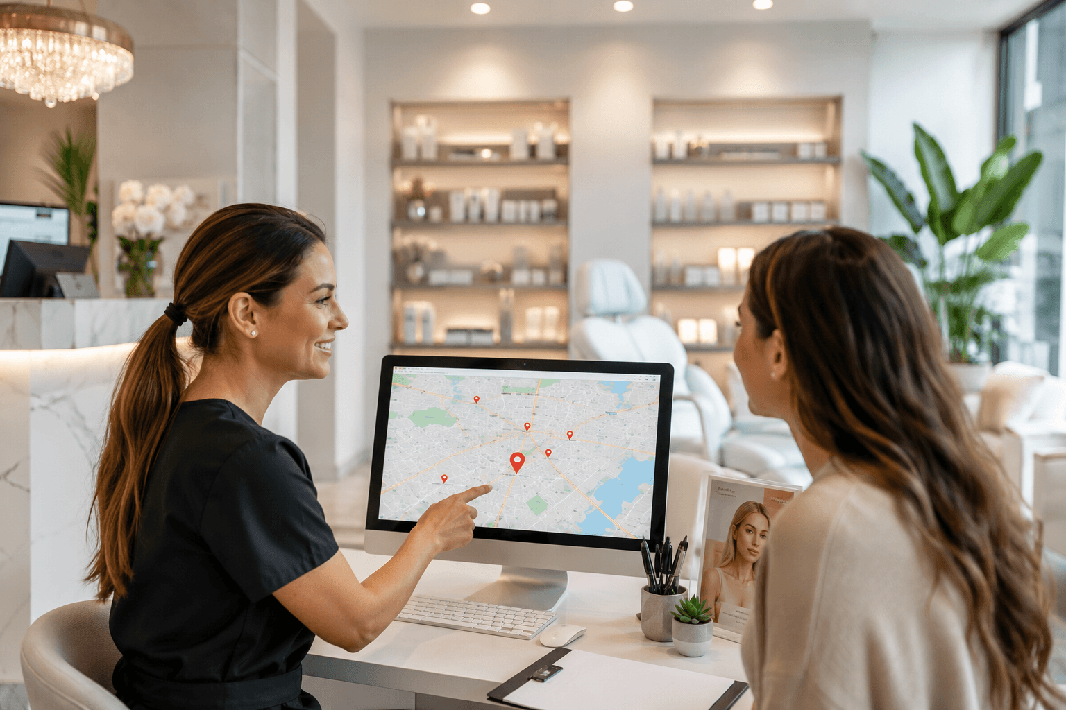 Medspa consultant analyzing local SEO strategies to improve Google rankings for aesthetic practices in the US