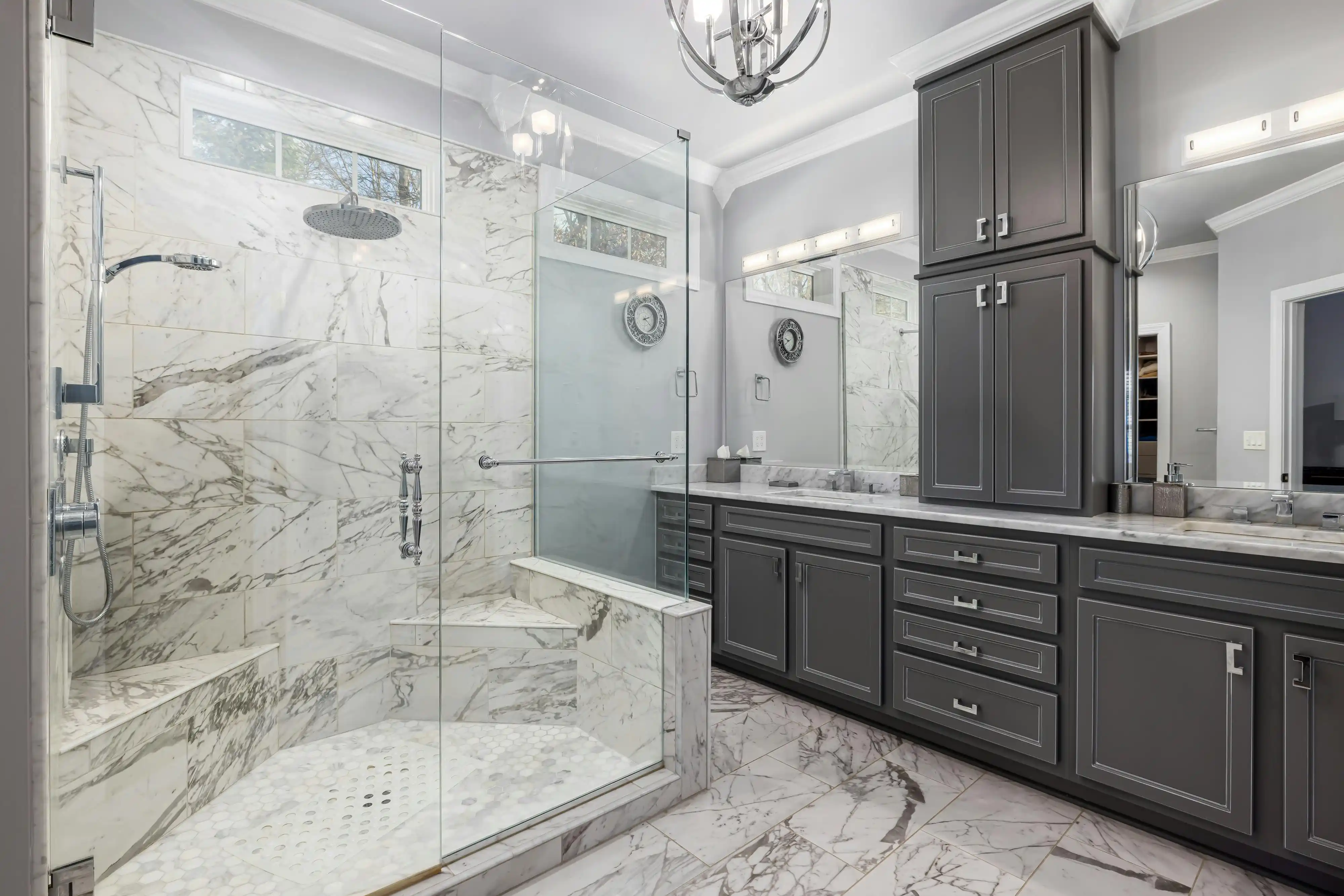 Custom built-in bathroom vanity ensuite renovation