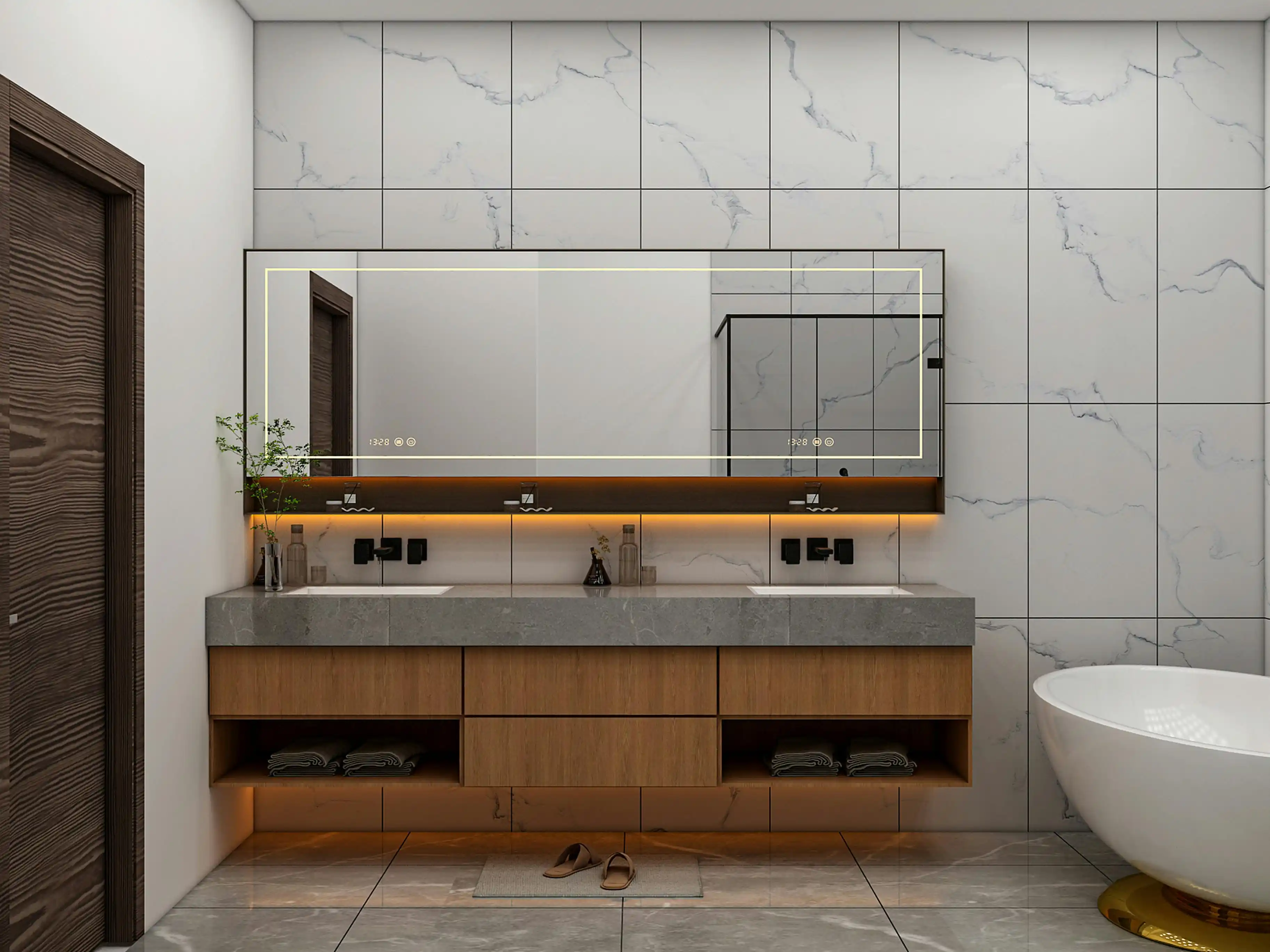 Bathroom vanity storage cabinet renovation