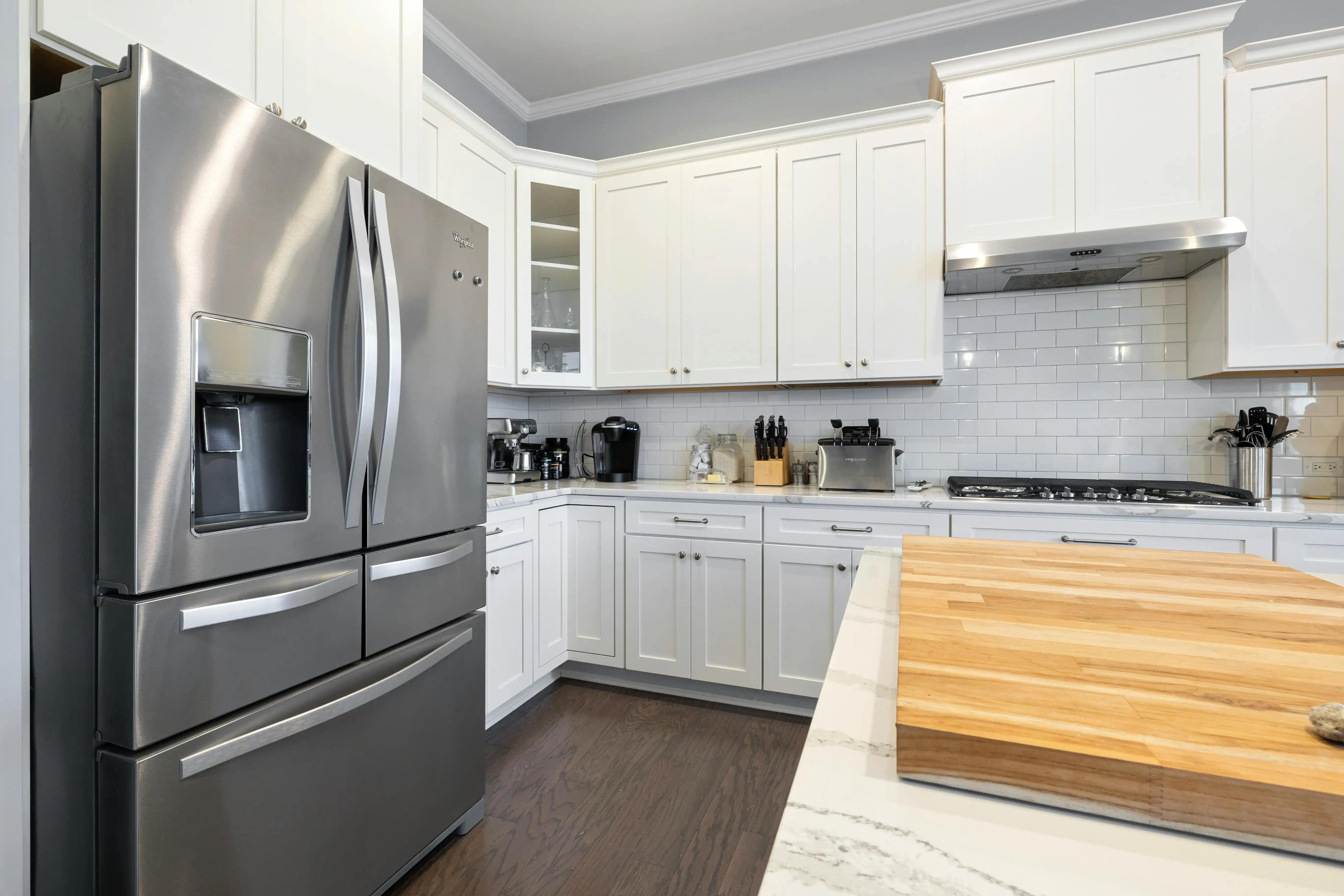 Kitchen cabinet appliance storage coffee maker renovation White Rock BC