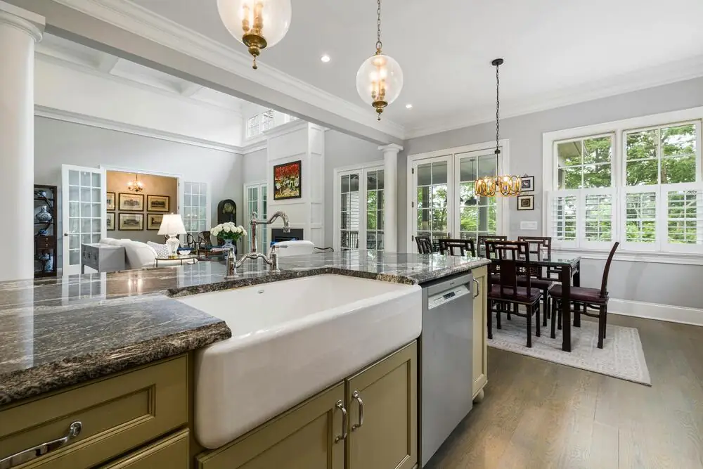 Farmhouse apron front kitchen sink white renovation Surrey White Rock BC