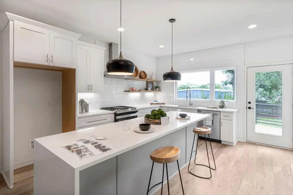 Kitchen island pendant lighting bar stools renovation Surrey White Rock BC 2026
