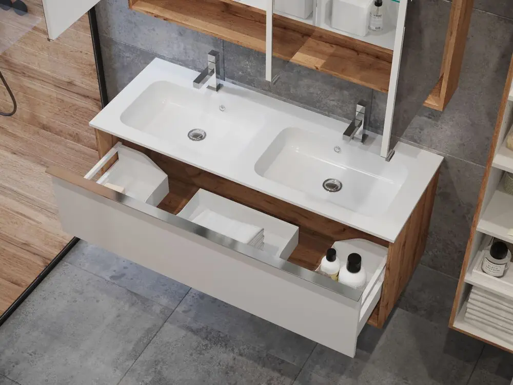Bathroom vanity drawer storage organisation renovation Surrey White Rock BC