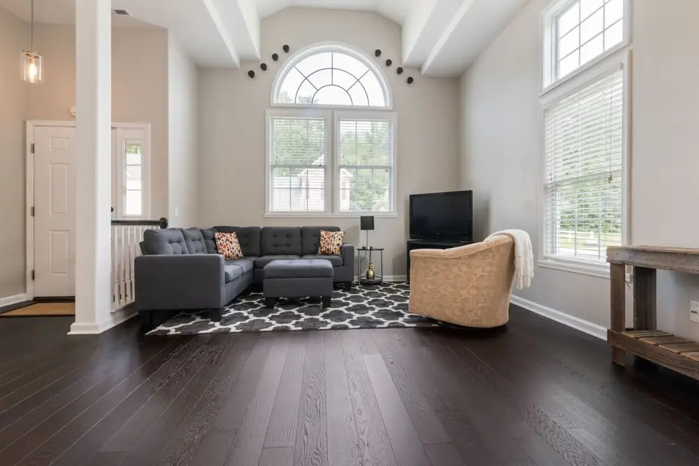 Engineered hardwood flooring open concept living renovation Surrey White Rock Langley BC