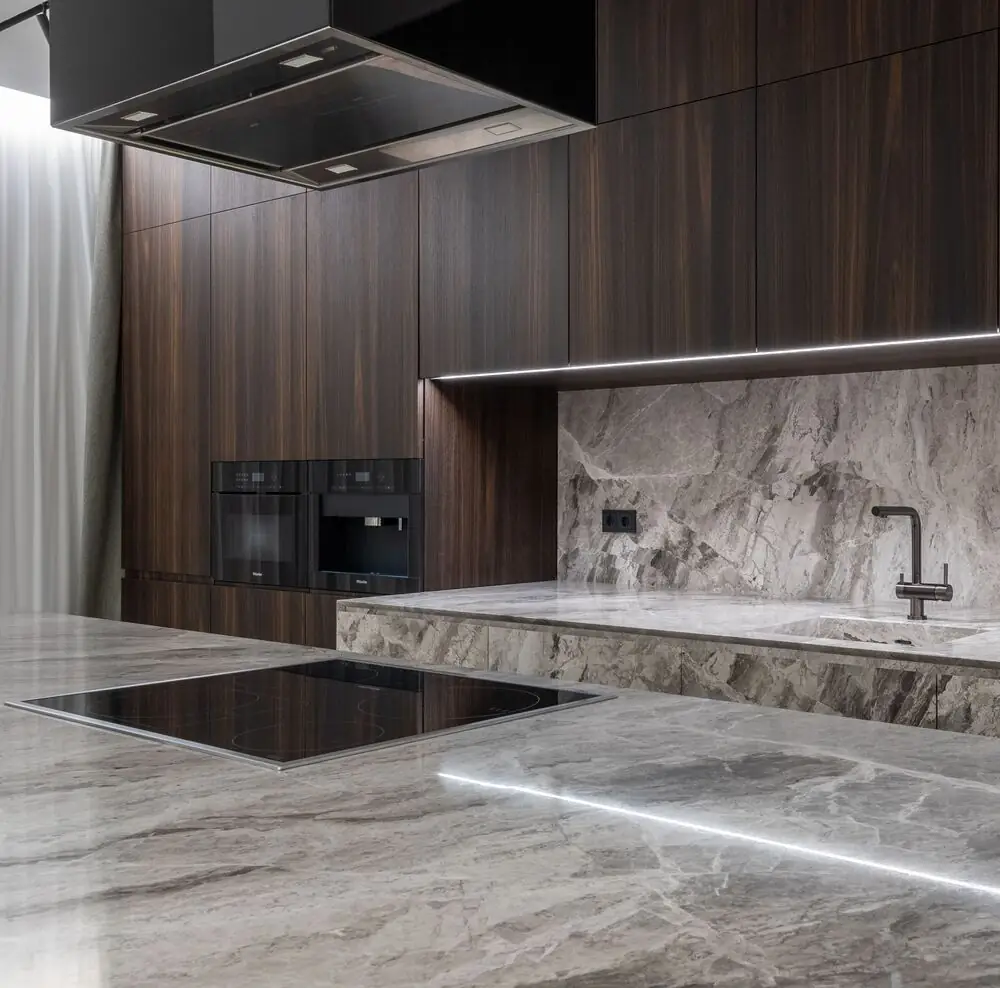 Kitchen slab backsplash quartz stone renovation Surrey White Rock Langley BC 2026