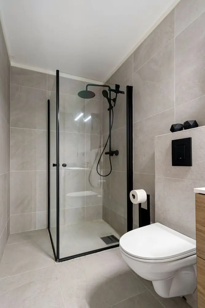 Semi-Frameless shower glass enclosure modern bathroom Surrey White Rock Langley BC 2026