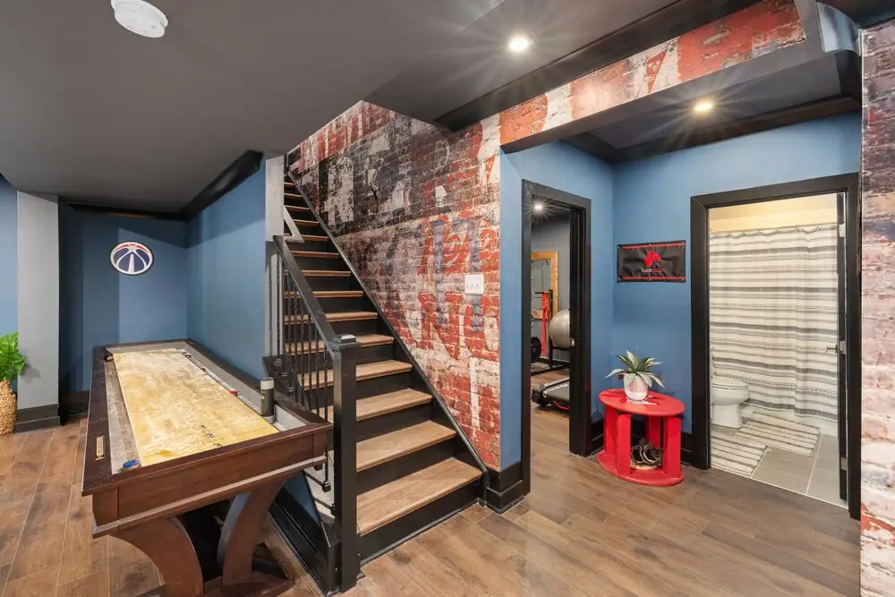 Basement family room and recreation space modern Surrey White Rock Langley BC