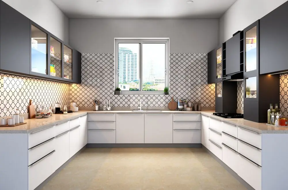 U-shape kitchen layout modern storage renovation Surrey White Rock Langley