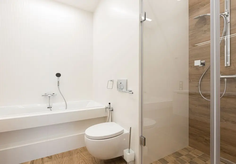 Bathtub enclosure glass panel hinged renovation Surrey White Rock Langley BC