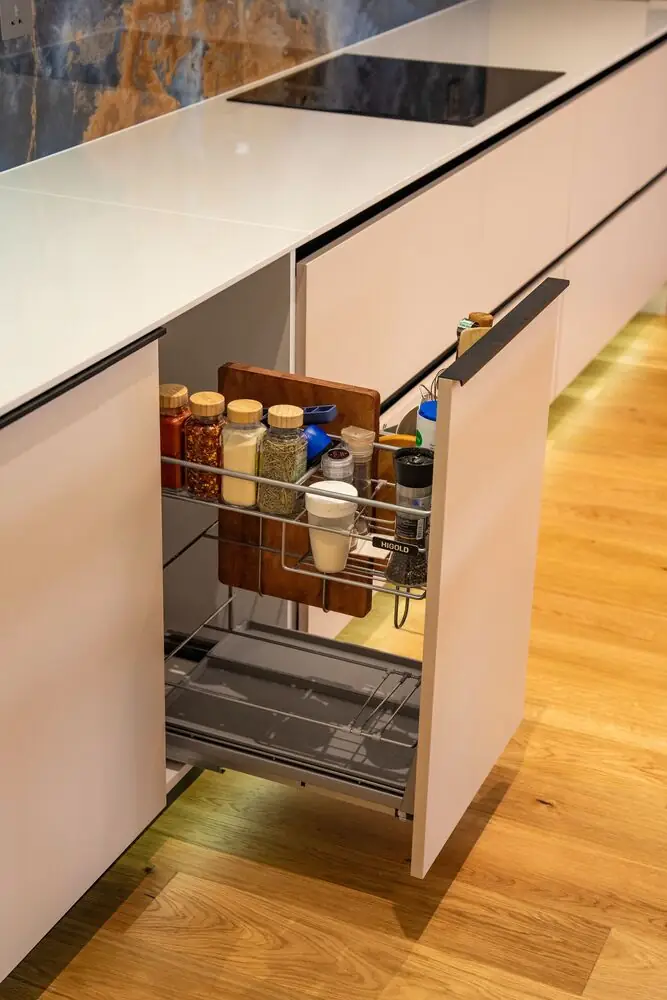 Tall pull-out pantry cabinet kitchen Surrey White Rock BC