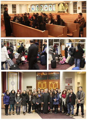 Deaprture from Church to ski trip