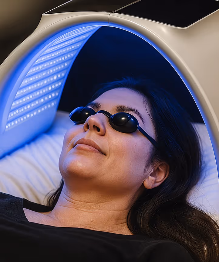Woman undergoing a beauty treatment at Natural Beauty by Helen, featuring personalized skin and wellness therapies in Twickenham.