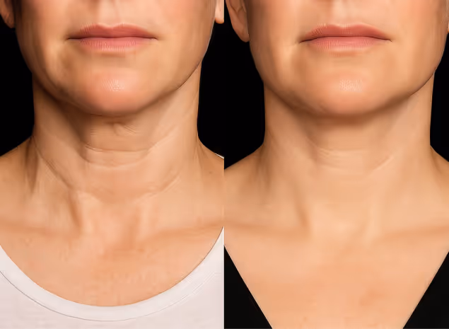 Before and after treatment showing improved skin texture and tone for beauty and wellness at Natural Beauty by Helen in Twickenham.