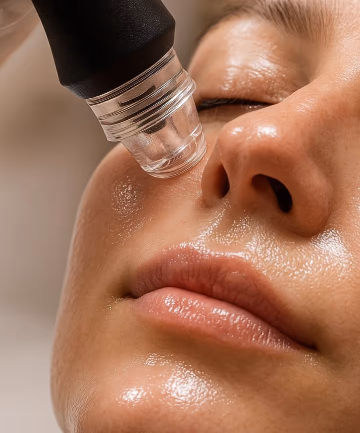 Close-up of a skincare treatment at Natural Beauty by Helen, focusing on personalized facials and holistic wellness in Twickenham.