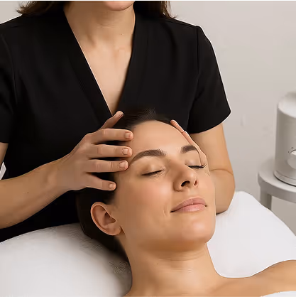 Relaxing facial treatment at Natural Beauty by Helen, offering personalized beauty and wellness solutions in Twickenham, London.